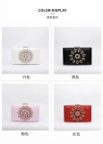 Fashion diamond inlaid dinner handbag One shoulder cross body chain small bag Cross border cross body small bag