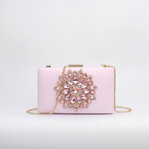 Fashion diamond inlaid dinner handbag One shoulder cross body chain small bag Cross border cross body small bag