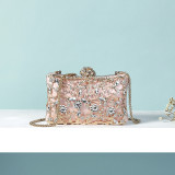 Fashion diamond inlaid dinner handbag One shoulder cross body chain small bag Cross border cross body small bag