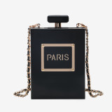 Perfume bottle women chain box Acrylic one shoulder personality versatile cross body dinner bag