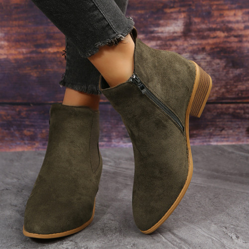 Oversized women's shoes British style pointed fleece elastic belt thick heel casual single shoes