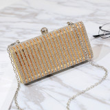 Small drill bag, diamond inlaid dinner dress, water drill handbag, one shoulder cross body chain small women's bag