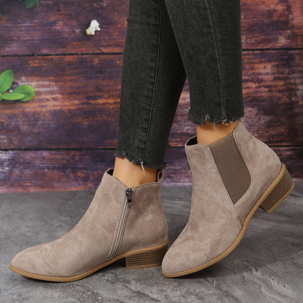 Oversized women's shoes British style pointed fleece elastic belt thick heel casual single shoes
