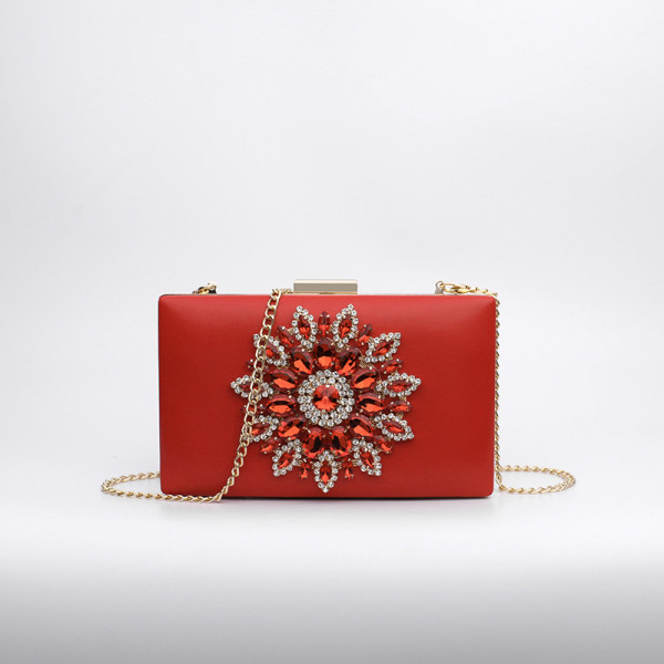 Fashion diamond inlaid dinner handbag One shoulder cross body chain small bag Cross border cross body small bag