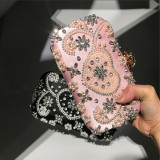 Hand held dinner bag Handmade beaded embroidery and diamond inlaid fashion women's bag with diagonal workmanship