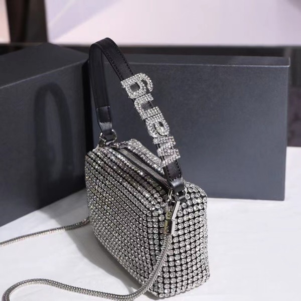 Large fashionable armpit bag full of diamonds portable messenger bag