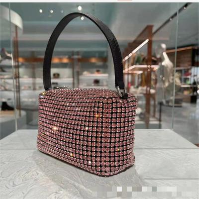Large Rhinestone Bag Women's One Shoulder Oblique Straddle Bag Fashion Trend Pillow Full Diamond Bag Small Diamond Underarm Bag