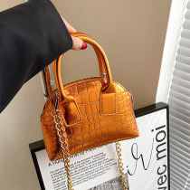 Shell bag bright finish leather chain autumn and winter creative cross body women's bag Shell bag bright finish leather chain autumn and winter creative cross body women's bag