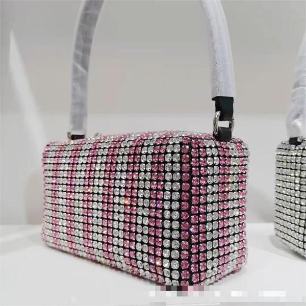 Large Rhinestone Bag Women's One Shoulder Oblique Straddle Bag Fashion Trend Pillow Full Diamond Bag Small Diamond Underarm Bag