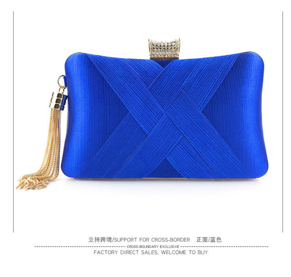 Dinner bag in hand, satin tassel bag, lady's evening bag