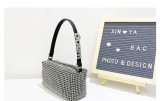 Large fashionable armpit bag full of diamonds portable messenger bag
