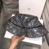Handmade diamond inlaid hats, men's and women's wide brim, small fisherman's flat top sun visor