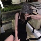 Handmade diamond inlaid hats, men's and women's wide brim, small fisherman's flat top sun visor