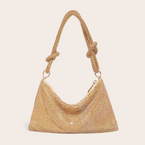 Diamond studded dinner bag Tide flash knotted rhinestone handmade armpit banquet dinner bag