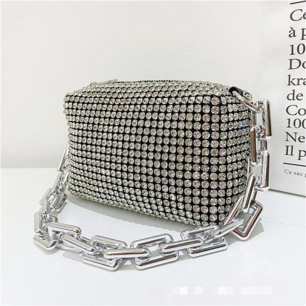 Large fashionable armpit bag full of diamonds portable messenger bag