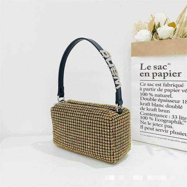 Large fashionable armpit bag full of diamonds portable messenger bag