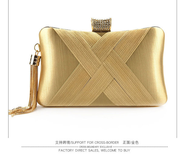 Dinner bag in hand, satin tassel bag, lady's evening bag