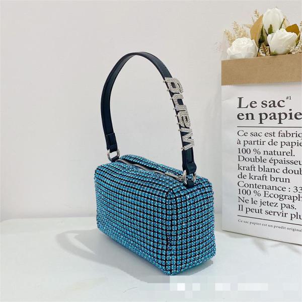 Large fashionable armpit bag full of diamonds portable messenger bag