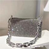 Large fashionable armpit bag full of diamonds portable messenger bag
