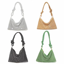 Diamond studded dinner bag Tide flash knotted rhinestone handmade armpit banquet dinner bag Diamond studded dinner bag Tide flash knotted rhinestone handmade armpit banquet dinner bag