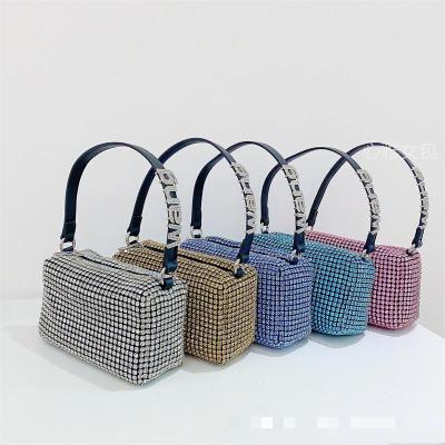 Large fashionable armpit bag full of diamonds portable messenger bag