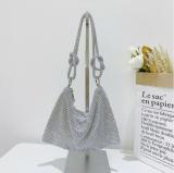 Diamond studded dinner bag Tide flash knotted rhinestone handmade armpit banquet dinner bag
