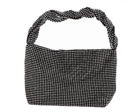 Dinner bag, diamond inlaid, hand knotted, rhinestone banquet bag, rhinestone bag, full of diamonds