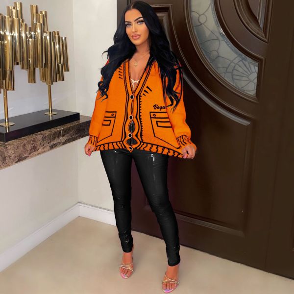 Painting graffiti loose lazy cardigan coat knitted top