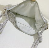 Diamond studded dinner bag Tide flash knotted rhinestone handmade armpit banquet dinner bag