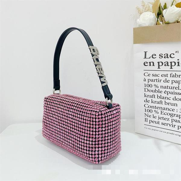Large fashionable armpit bag full of diamonds portable messenger bag