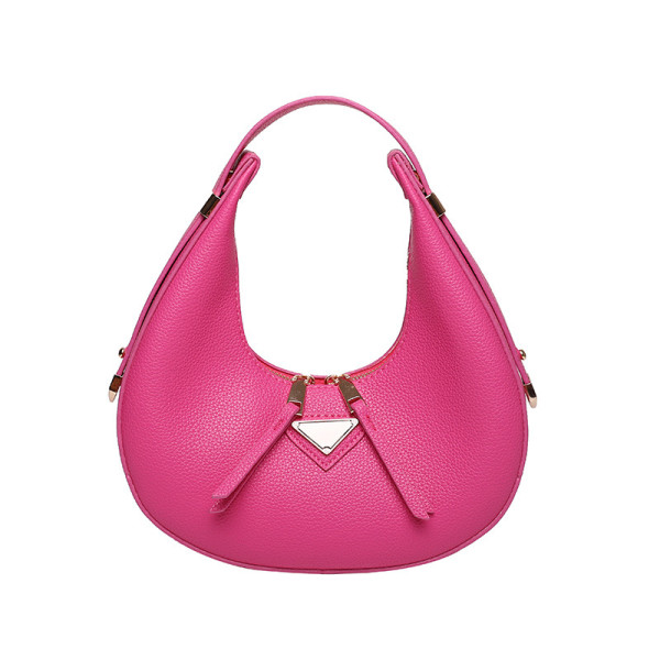 Vintage fashion handbag texture litchi pattern crescent bag simple armpit bag shoulder bag
