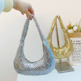 Dinner bag, diamond, hand bag, party bag, aluminum slice, armpit bag