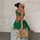 Women's fashion sexy sloping shoulder backless slim bag hip temperament dress