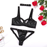 PU Motorcycle Sexy Leather Vest Underwear Uniform Seductive Sexy Set