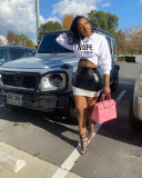 Fashion women's spring and autumn long sleeved T-shirt short skirt suit two-piece leather skirt