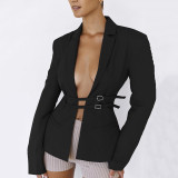 Cardigan suit jacket fashionable hot sale casual long sleeve lace up women's suit new style versatile