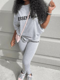 Alphabet short sleeve top trousers two-piece suit