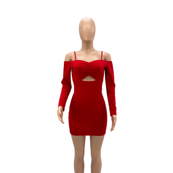 Sexy Slim Versatile Off Shoulder Strap Mini Hip Wrap Dress