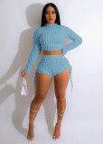 Fashion sexy popcorn backless two-piece set