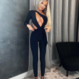 Sexy Hollow out One Shoulder Long Sleeve Bodysuit