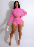 Fashion sexy popcorn backless two-piece set
