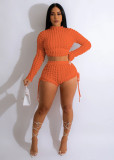 Fashion sexy popcorn backless two-piece set