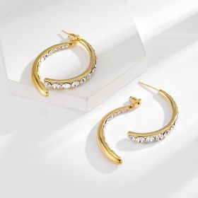 Literature and Art Intersection Fishtail Light Luxury S925 Silver Needle Earrings Simple Fashion Micro set Zircon Earrings