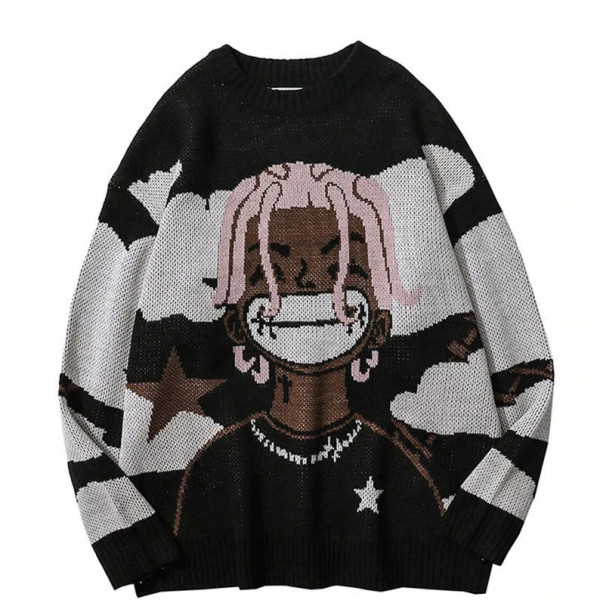 Loose pullover sweater personality casual round neck coat autumn wear women's sweater