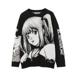 Sweater with round neck fashion cartoon loose knit base coat