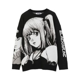 Sweater with round neck fashion cartoon loose knit base coat