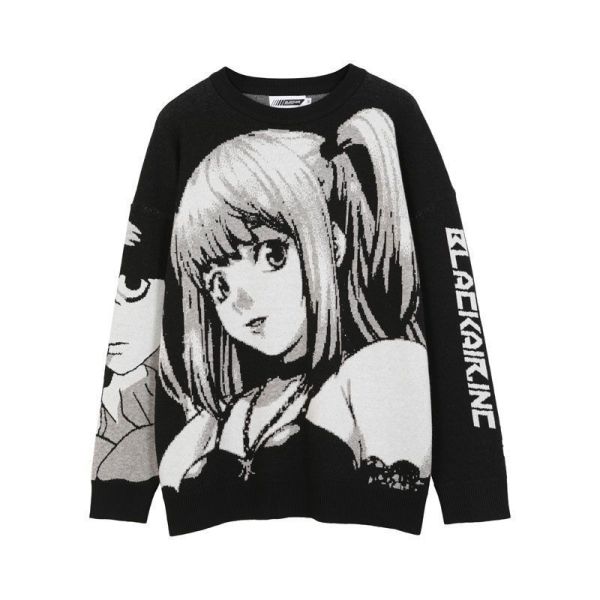 Sweater with round neck fashion cartoon loose knit base coat