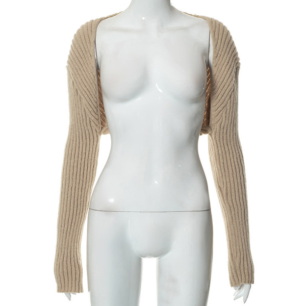 Long sleeve classic clean color versatile hot girl woolen blouse