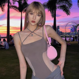 Mesh Splice Sleeveless Strap Perspective Spice Girls' Bodysuit