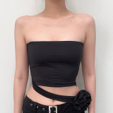 Three dimensional flower multi wear top temperament casual versatile bra vest